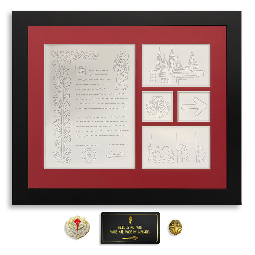 Pilgrim Artifact Frame for Compostela Certificate | Camino de Santiago Display