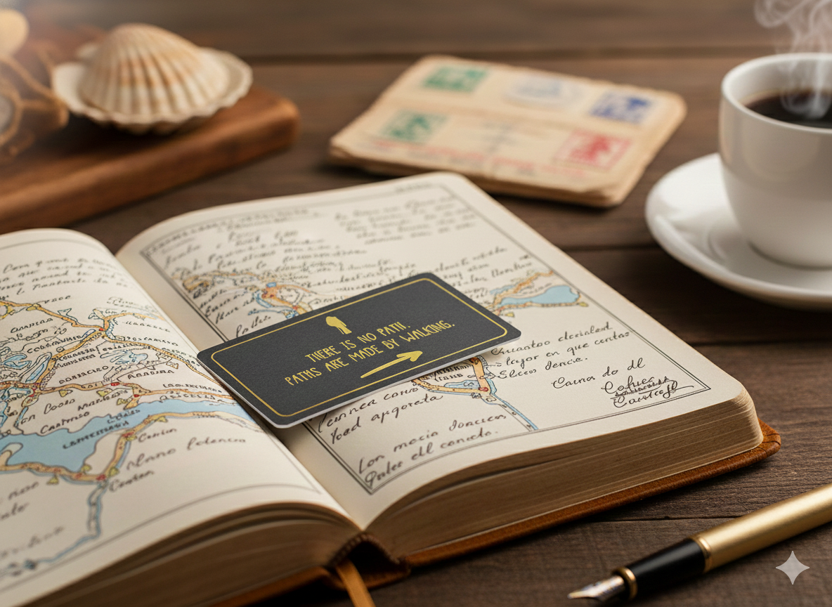 PATHS ARE MADE BY WALKING Wayfarer's Card | Gold Foil