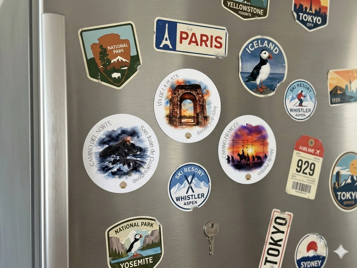 EASTERN CAMINO ROUTES Vinyl Stickers Set of 5 | Watercolor