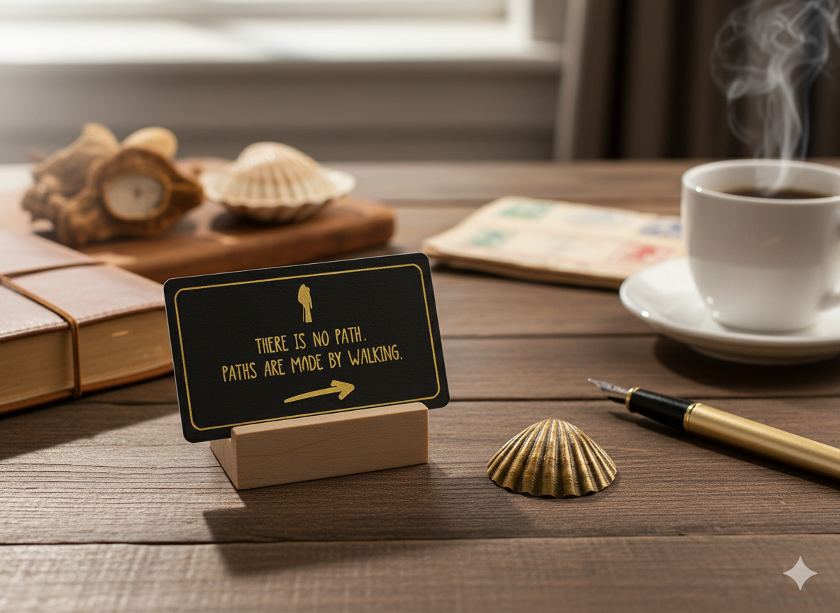 PATHS ARE MADE BY WALKING Wayfarer's Card | Gold Foil