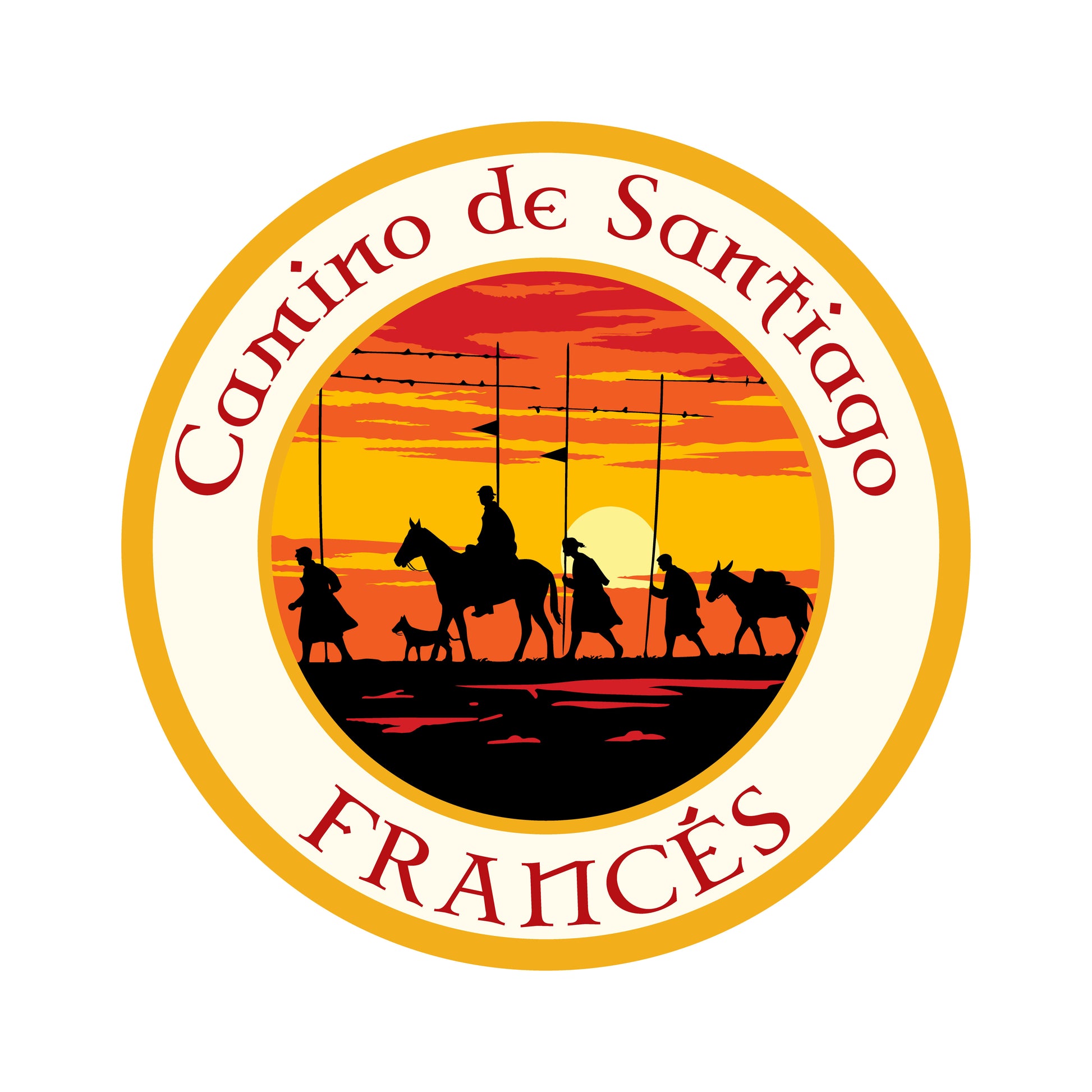 Camino Francés retro-style vinyl sticker on a white background