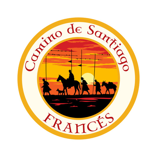 Camino Francés retro-style vinyl sticker on a white background