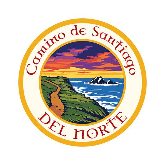 Camino del Norte retro-style vinyl sticker on a white background