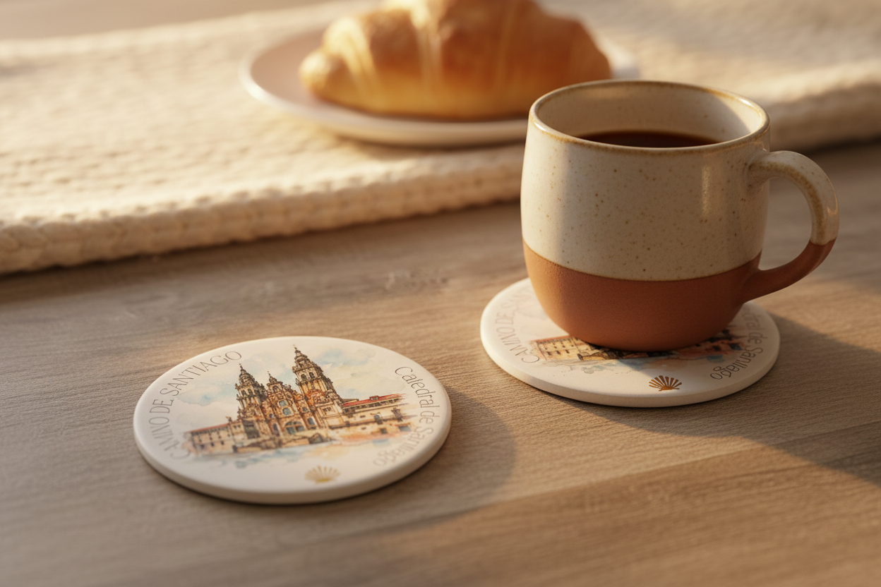 CAMINO DE SANTIAGO Drink Coaster | Ceramic