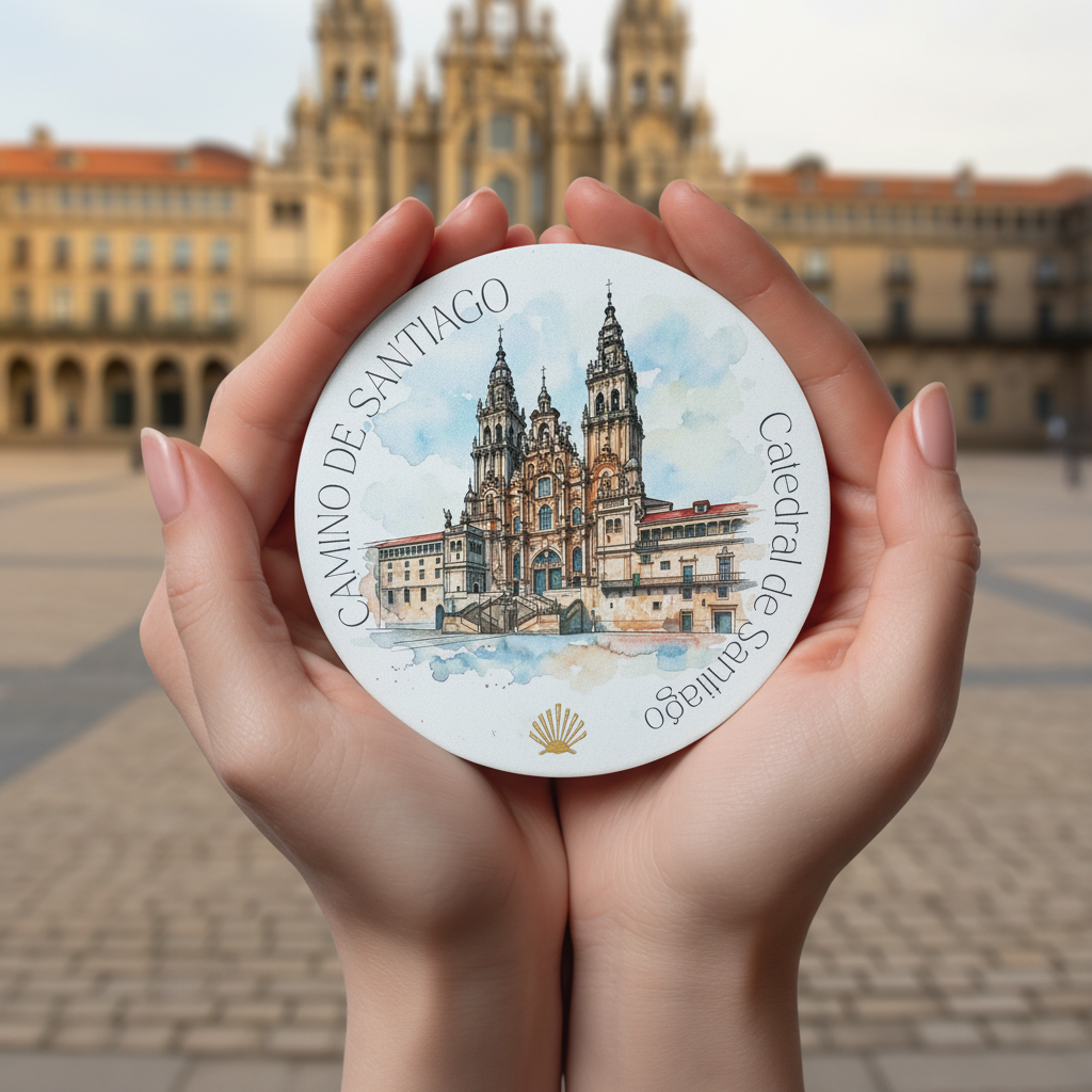 CAMINO DE SANTIAGO Drink Coaster | Ceramic