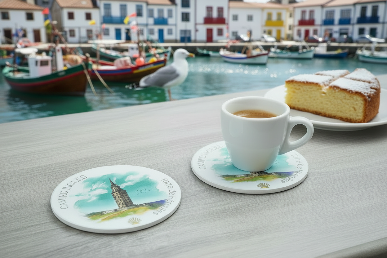 CAMINO INGLÉS Drink Coaster | Ceramic