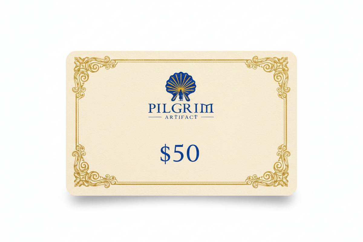 Pilgrim Artifact $50 digital gift card — a thoughtful Camino de Santiago gift, redeemable on all keepsakes 