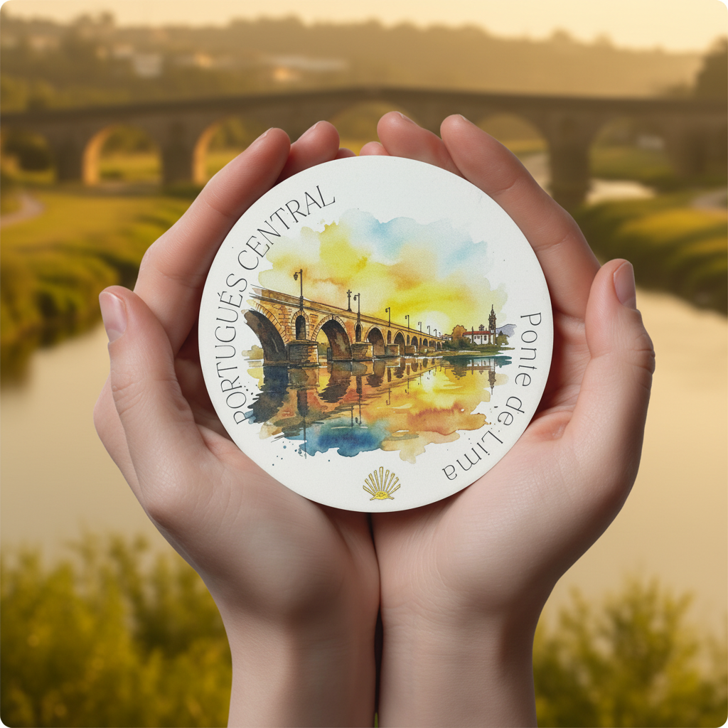 CAMINO PORTUGUÉS CENTRAL Drink Coaster | Ceramic