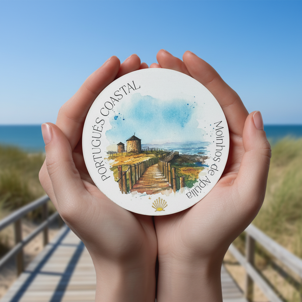 CAMINO PORTUGUÉS COASTAL Drink Coaster | Ceramic