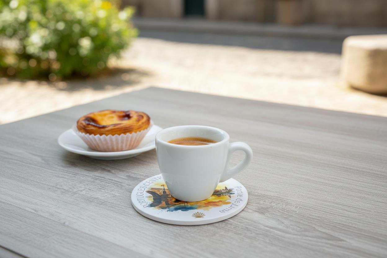 CAMINO PORTUGUÉS CENTRAL Drink Coaster | Ceramic