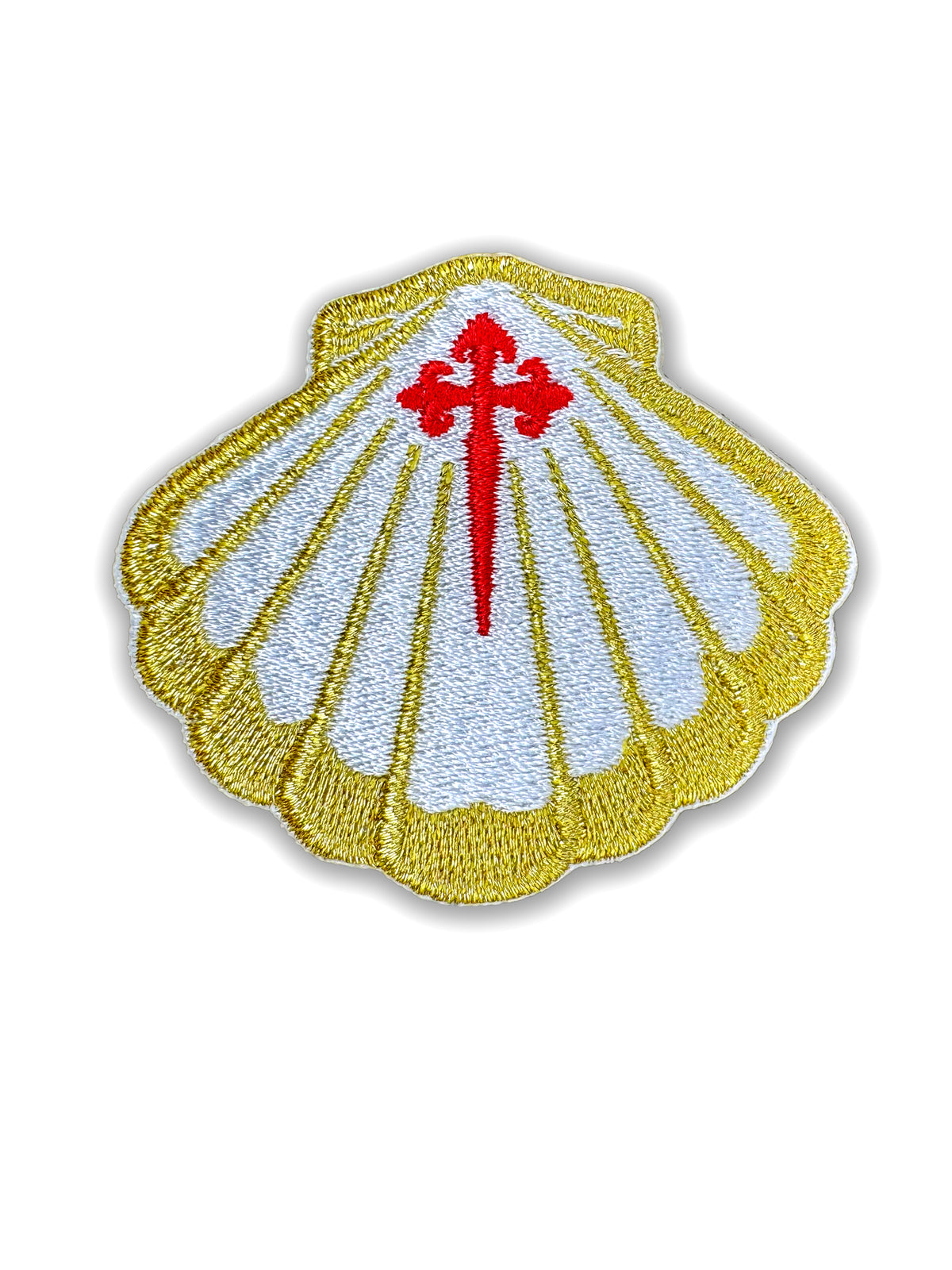 SCALLOP SHELL Iron-On Patch in Sparkling Gold | Embroidered
