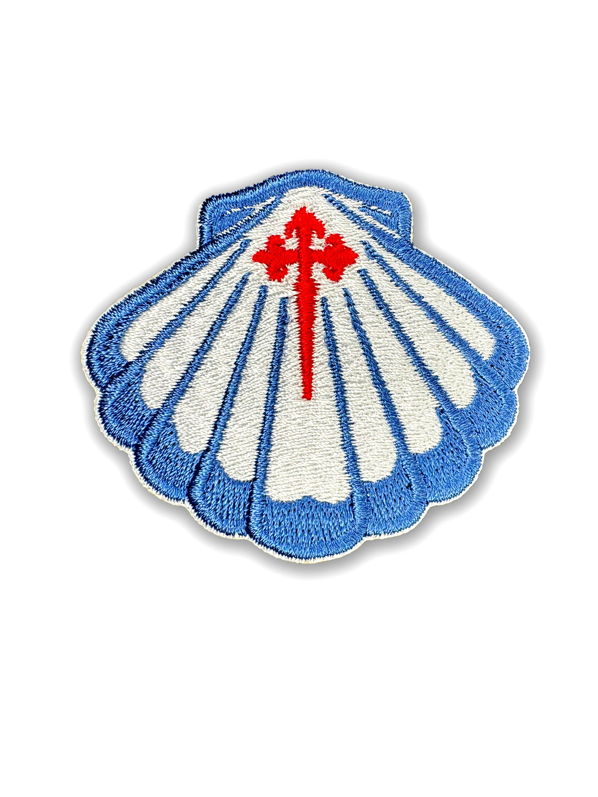 SCALLOP SHELL Iron-On Patch in Blue | Embroidered