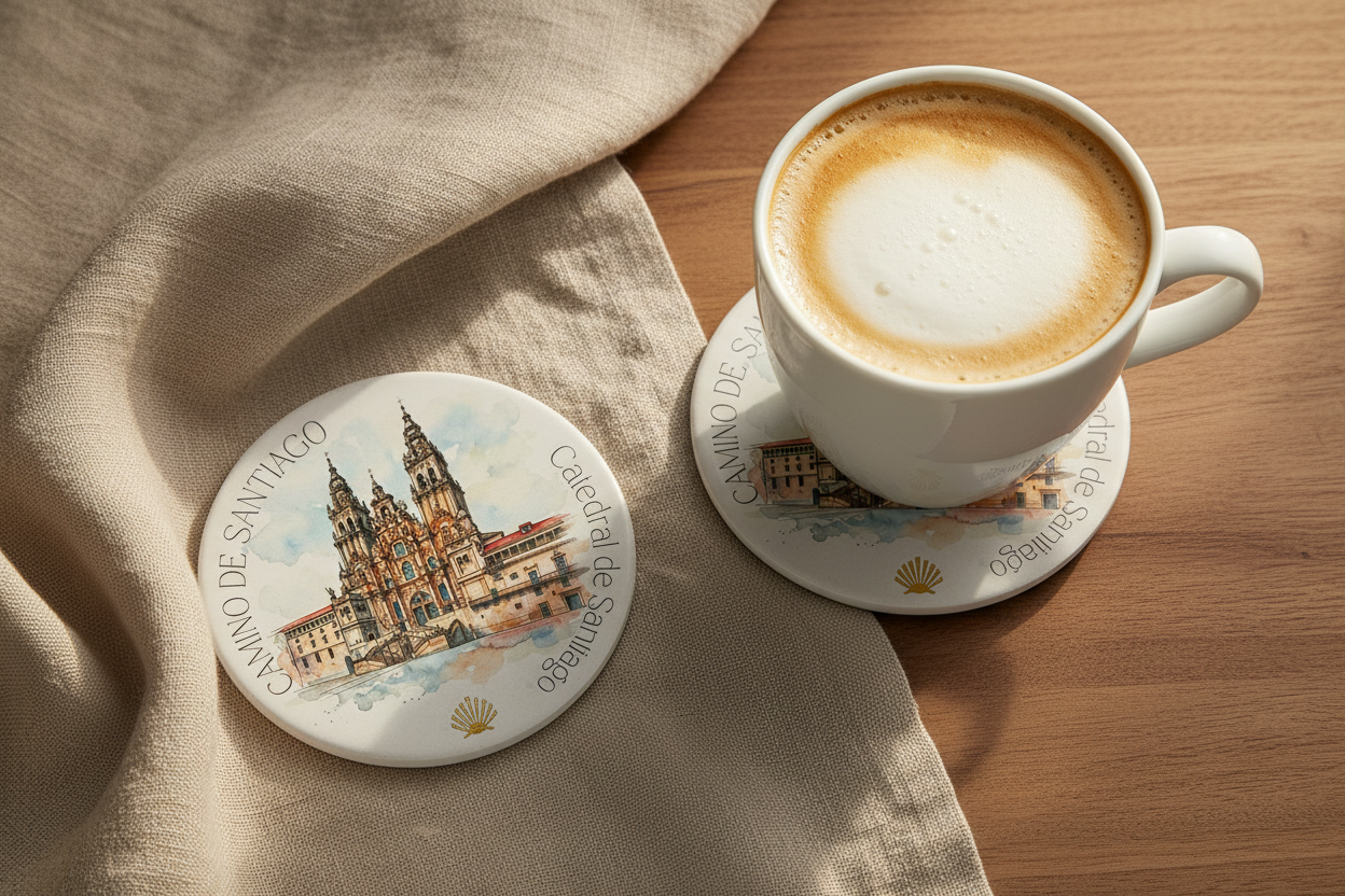 CAMINO DE SANTIAGO Drink Coaster | Ceramic